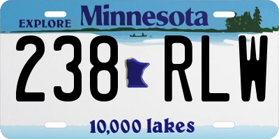 MN license plate 238RLW