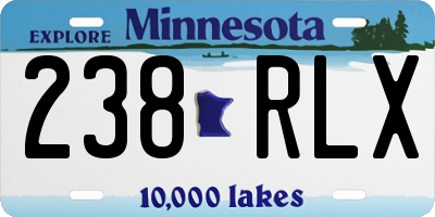 MN license plate 238RLX