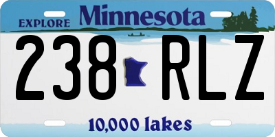 MN license plate 238RLZ