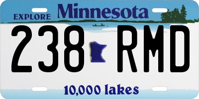 MN license plate 238RMD