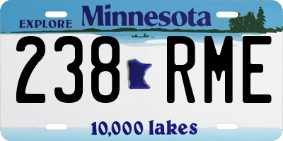 MN license plate 238RME