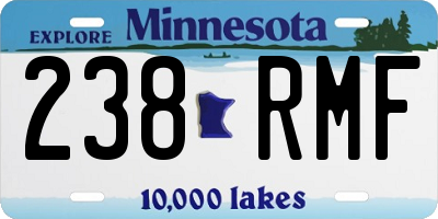 MN license plate 238RMF