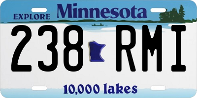 MN license plate 238RMI