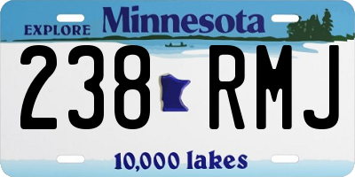 MN license plate 238RMJ