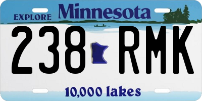 MN license plate 238RMK