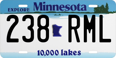 MN license plate 238RML