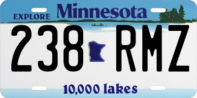 MN license plate 238RMZ