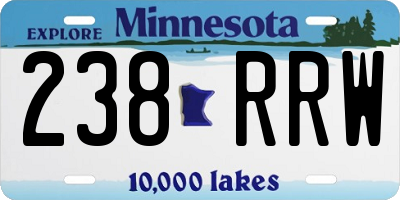 MN license plate 238RRW