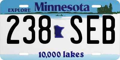 MN license plate 238SEB