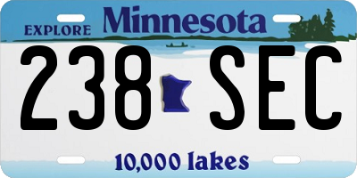 MN license plate 238SEC