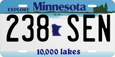MN license plate 238SEN