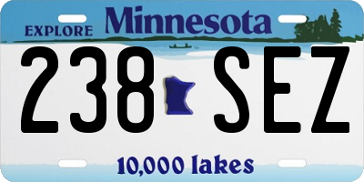 MN license plate 238SEZ