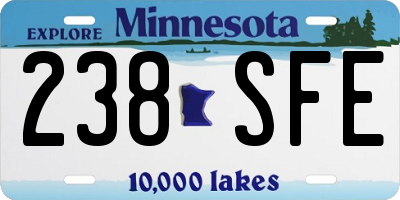 MN license plate 238SFE