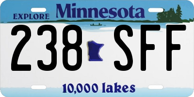 MN license plate 238SFF