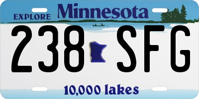MN license plate 238SFG