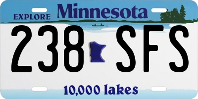MN license plate 238SFS