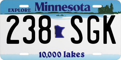 MN license plate 238SGK