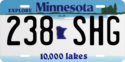 MN license plate 238SHG