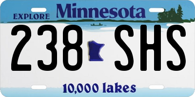 MN license plate 238SHS