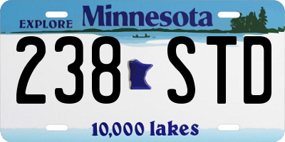 MN license plate 238STD