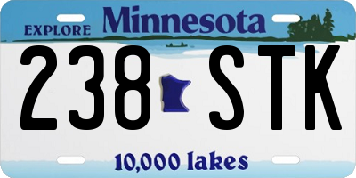 MN license plate 238STK
