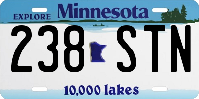 MN license plate 238STN