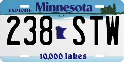 MN license plate 238STW