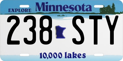 MN license plate 238STY