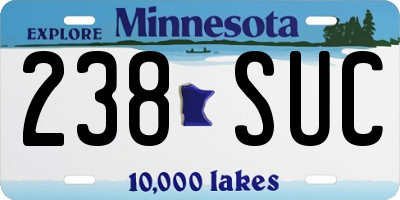 MN license plate 238SUC