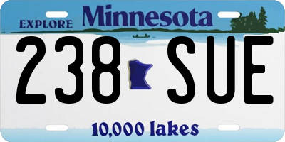 MN license plate 238SUE