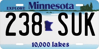 MN license plate 238SUK