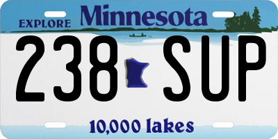 MN license plate 238SUP