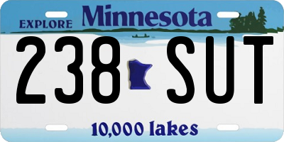 MN license plate 238SUT