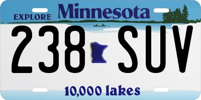 MN license plate 238SUV