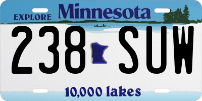 MN license plate 238SUW