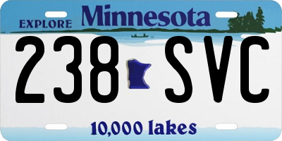 MN license plate 238SVC