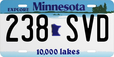 MN license plate 238SVD