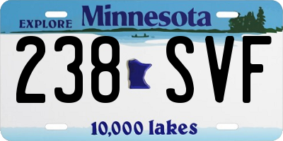 MN license plate 238SVF