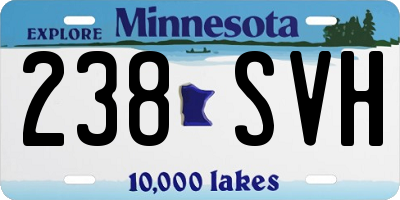 MN license plate 238SVH
