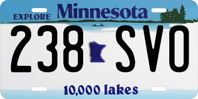 MN license plate 238SVO
