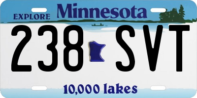 MN license plate 238SVT