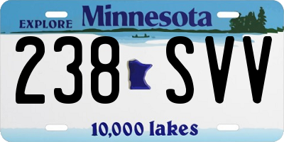 MN license plate 238SVV