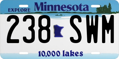 MN license plate 238SWM