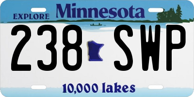 MN license plate 238SWP