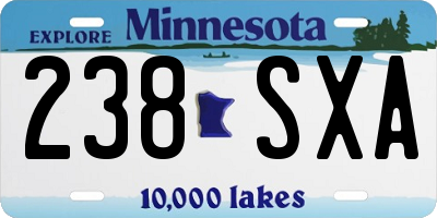 MN license plate 238SXA