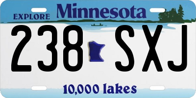 MN license plate 238SXJ