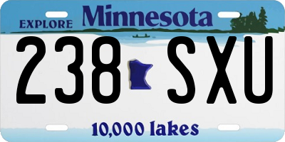 MN license plate 238SXU
