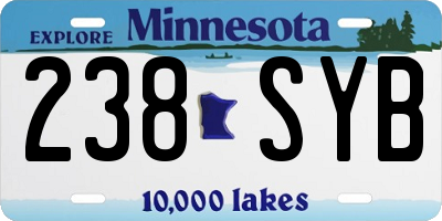 MN license plate 238SYB