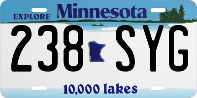MN license plate 238SYG