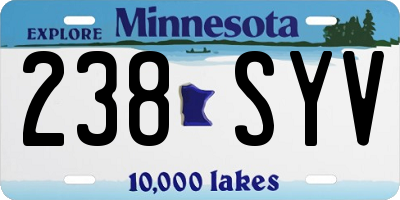 MN license plate 238SYV